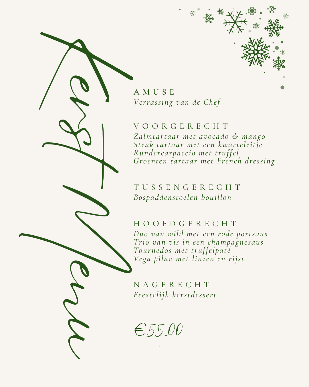 Keuze menu Tinus €38.50 (1080 x 1350 px)